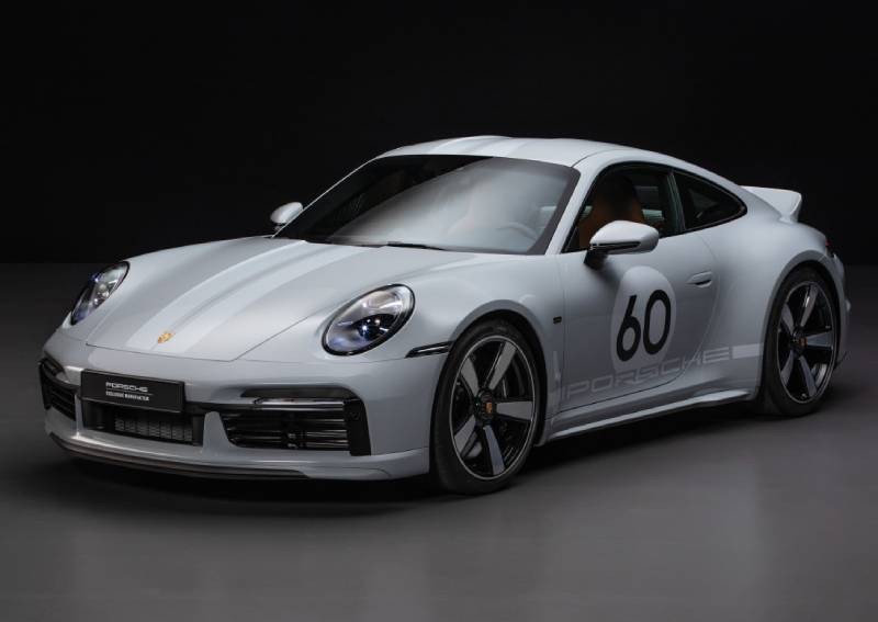 Porsche 911 Sport Classic, gri renk, önden görünüm