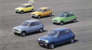 Renault 5, mavi renk, sarı renk, yeşil renk